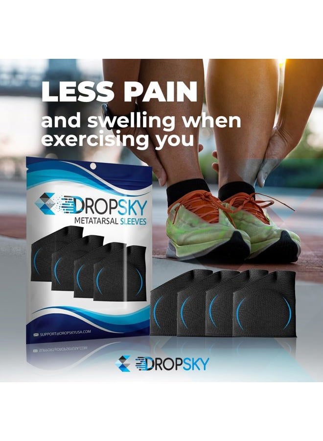Dropsky Metatarsal Sleeves Inserts with Gel Pads - 4 Pieces - Immediate Bottom Ball of Foot Support Pain Relief - Soft Padding - Aid Metatarsalgia, Mortons Neuroma, Sesamoiditis, Insole Men, Women (Black) - Image 5
