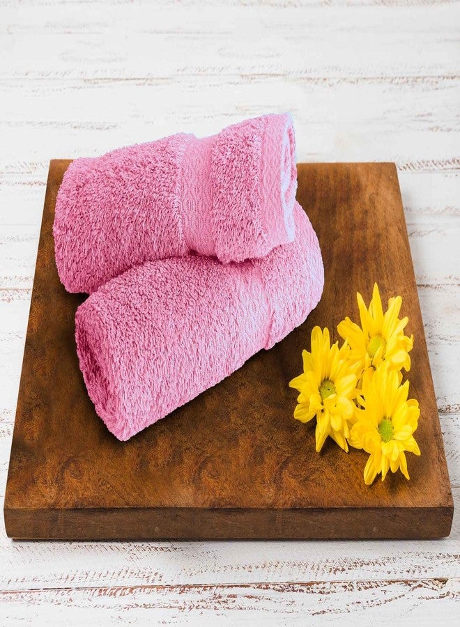 YRALY Premium Turkish Cotton Washcloths (4 Pack) Hotel Quality Ultra Soft & Absorbent Towels for Face, Hand, Kitchen & Cleaning - Pink - Image 3