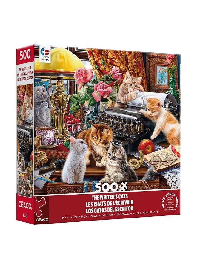 Ceaco - Paws Gone Wild - The Writer's Cats - 550 Piece Jigsaw Puzzle - Image 4