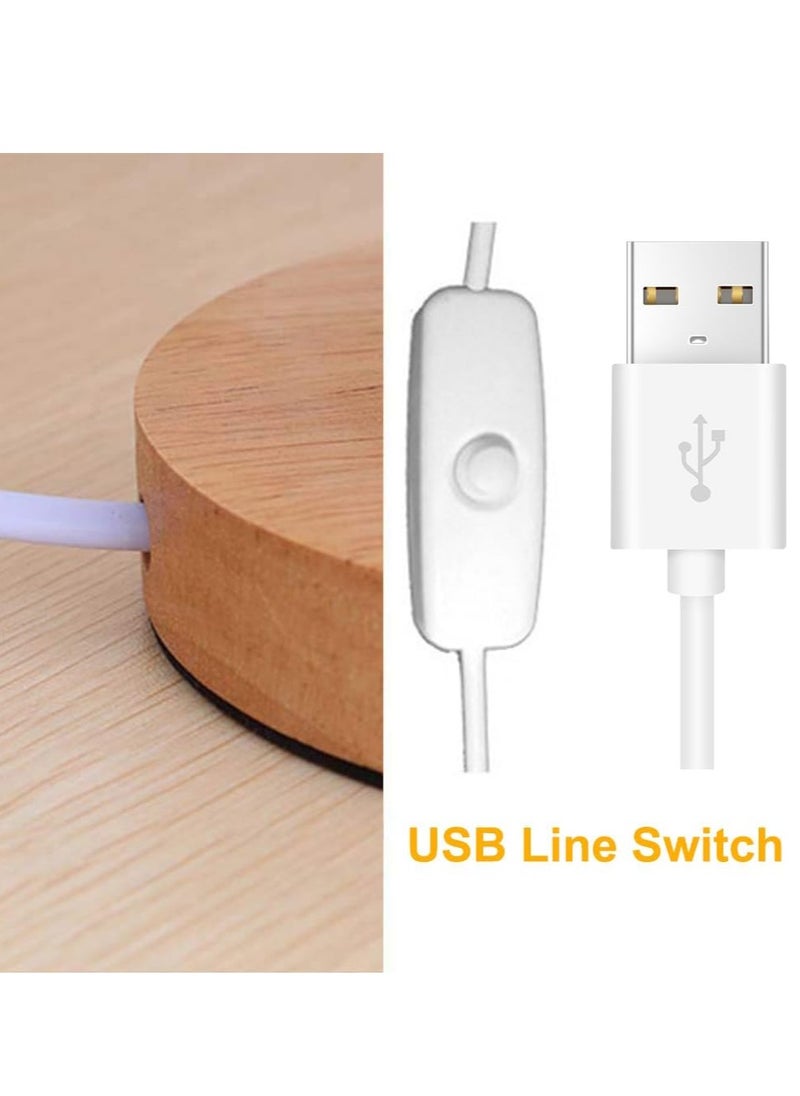 يوڠام - مصباح طاولة بجانب السرير مع كابل USB ومفتاح، مصباح LED لغرف النوم، مصباح طاولة جانبية، مصباح مكتب بتصميم بسيط، قاعدة دائرية من الخشب الصلب مع مظلة قماشية، مناسب لغرف المعيشة وغرف الأطفال والمكاتب - Image 1
