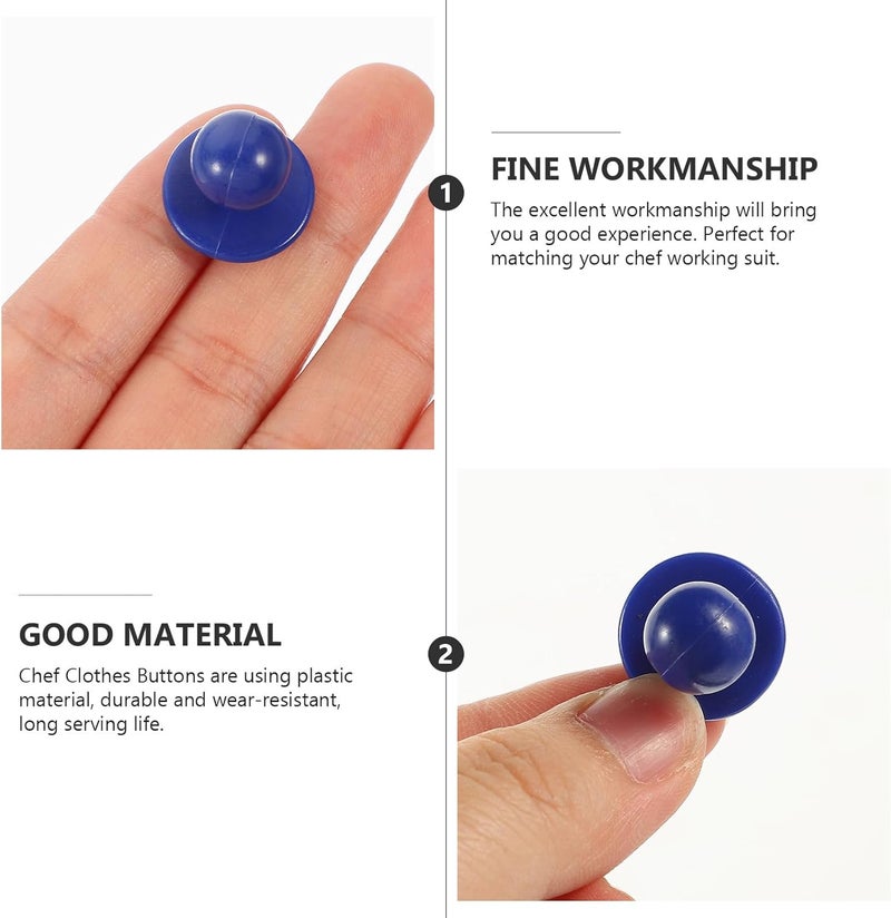 ULTECHNOVO 100pcs Chef Coat Buttons Blue Medium Sewing Buttons for Restaurant Uniforms for Culinary Workwear - Image 3