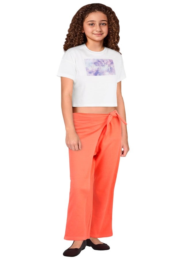 Allen Solly Girl's Regular Casual Pants (AGTFEHWFV90024_Peach - Image 3