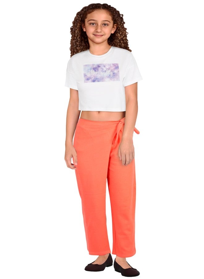 Allen Solly Girl's Regular Casual Pants (AGTFEHWFV90024_Peach - Image 1
