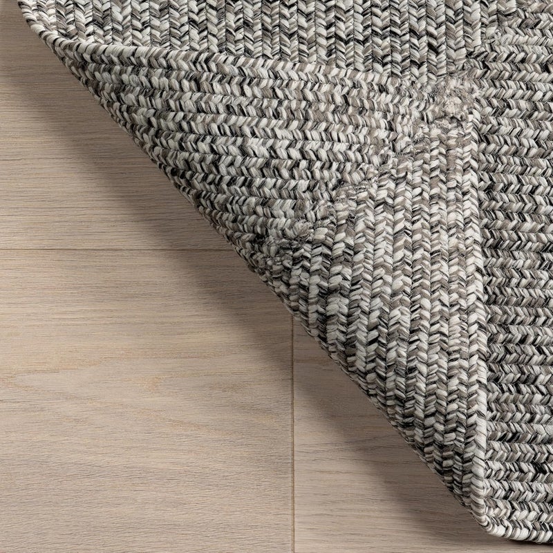 nuLOOM 2' x 18' Solid Hand Braided Indoor/Outdoor Area Rug, Pet-Friendly, High Traffic, Weather Resistant, for Patio, Balcony, Bedroom, Living, Dining Room, Wynn Salt and Pepper - Image 4