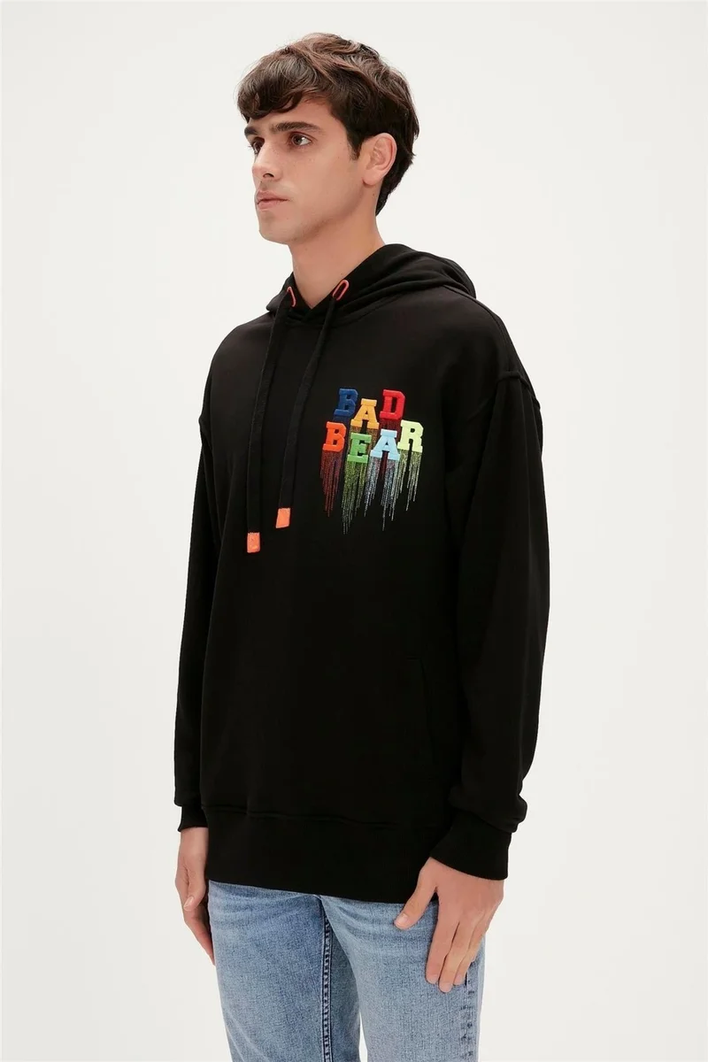 باد بير Rainbow Hoodie Men's Black Sweatshirt 23.02.12.005-C01