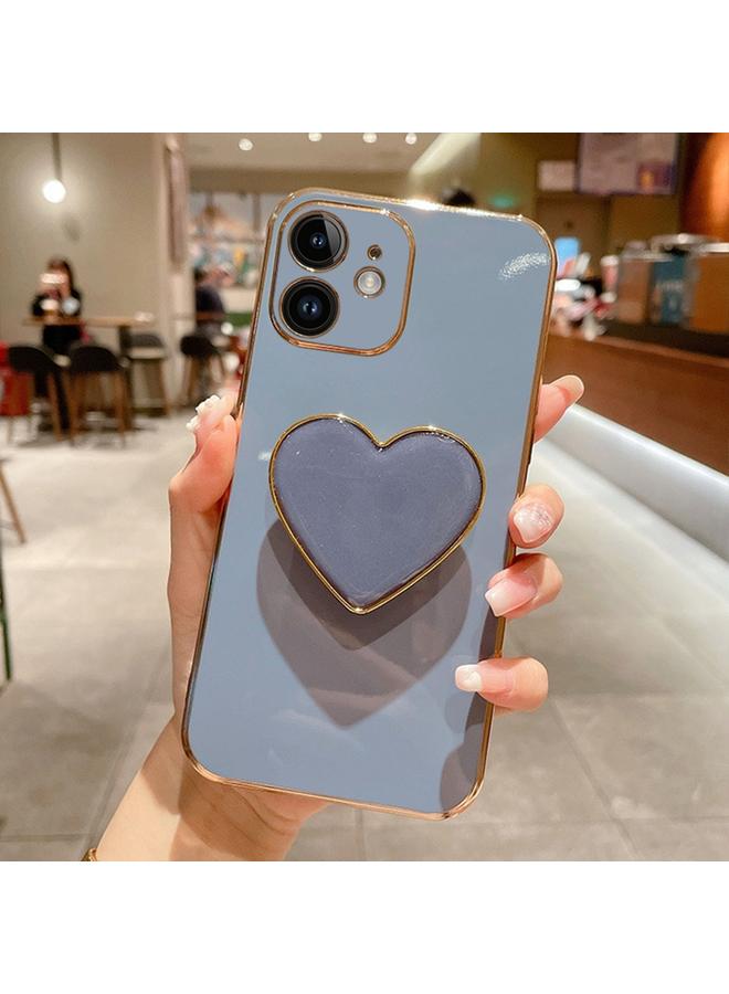 S-TOP Case For iPhone 12 mini Electroplating Love Heart Holder TPU Phone Case - Image 1