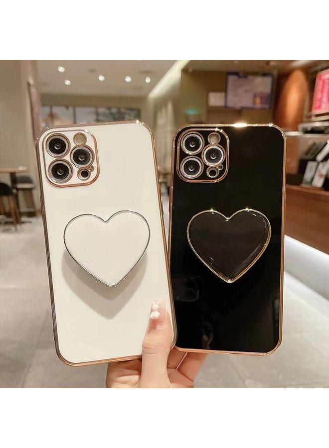 S-TOP Case For iPhone 12 mini Electroplating Love Heart Holder TPU Phone Case - Image 2