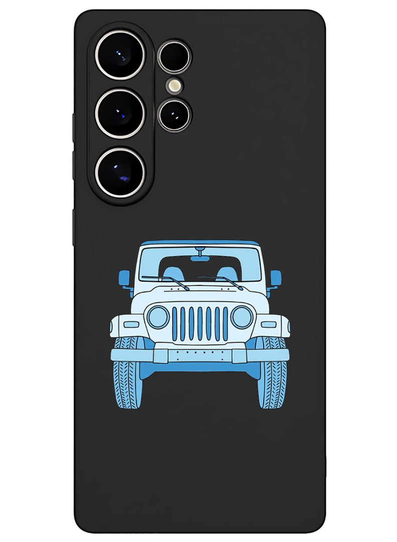 Theodor Protective Slim Fit Case Liquid Silicone Cover with Full Body Protection Anti-Scratch Shockproof Case For Samsung Galaxy S25 Ultra (Black) - Jeep - Image 1