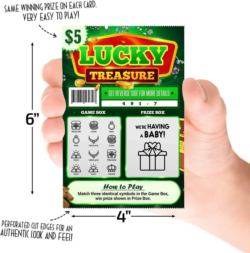 Jayour 6 Pack - Pregnancy Announcement Lottery Scratch-Off Tickets | 4x6 Authentic Looking | Great for Baby Announcements | Perfect for Pregnancy Announcement for Grandparents, Future Dad, or Friends! - Image 2
