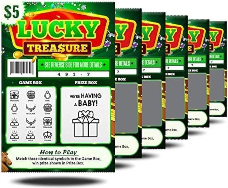 Jayour 6 Pack - Pregnancy Announcement Lottery Scratch-Off Tickets | 4x6 Authentic Looking | Great for Baby Announcements | Perfect for Pregnancy Announcement for Grandparents, Future Dad, or Friends! - Image 1