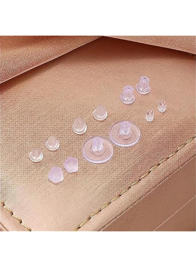 موكسو 600 قطعة م ظر الاقراط م الميكاكوز، مجموعة م 6 اماط م ال للاقراط السلكية ذات الخطاف المرصع، اغطية سدادات اقراط اعمة وشفافة، ديلة للاقراط - Image 3