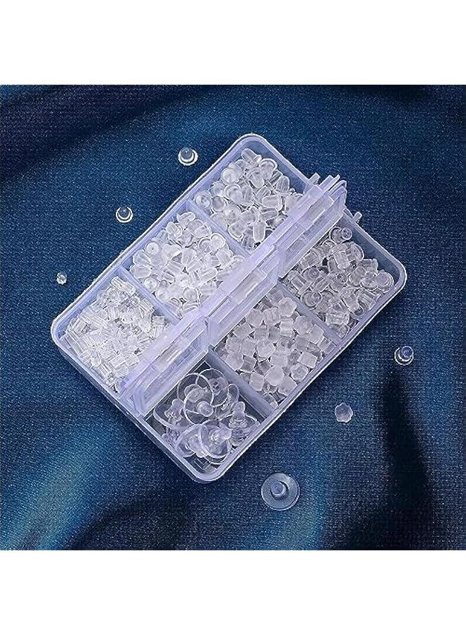 موكسو 600 قطعة م ظر الاقراط م الميكاكوز، مجموعة م 6 اماط م ال للاقراط السلكية ذات الخطاف المرصع، اغطية سدادات اقراط اعمة وشفافة، ديلة للاقراط - Image 5