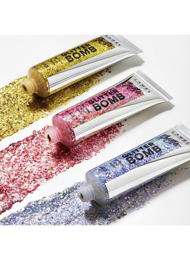 LAMEL 401 Insta Body Glitter Bomb Blue Silver Radiant & Glowing Skin Easy To Use & Longlasting Biodegradable Formula Body Highlighter For Women 20Ml - Image 4