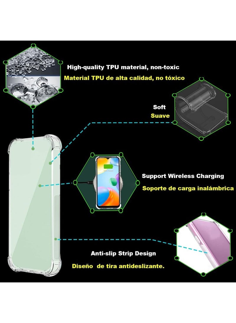 Generic - Case for Xiaomi Poco C75 and for Redmi 14C Clear TPU Four Corners Protection Cover Transparent Soft funda - Image 1