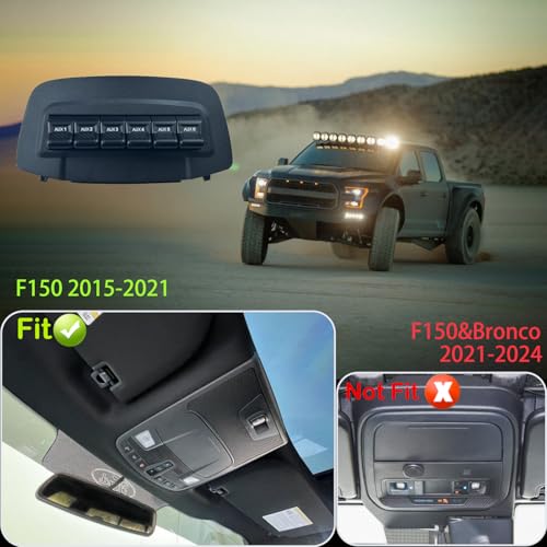 xcarpad OEM Style Auxiliary Upfitter Switch Bank Kit PlugPlay Aux Switch Panel Dash 6 Buttons 6x30A for Ford Super Duty F150 F250 F350 F450 F550F150 20152021 - Image 3
