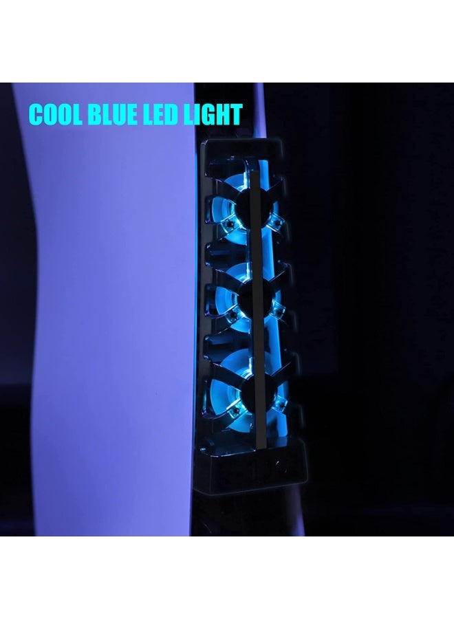 DOBE PS5 Cooling Fan External USB Cooler with LED Light PS5 Console Cooling Fan with Extra USB Port for Sony Playstation 5 Digital Edition/Ultra HD Console - Image 5