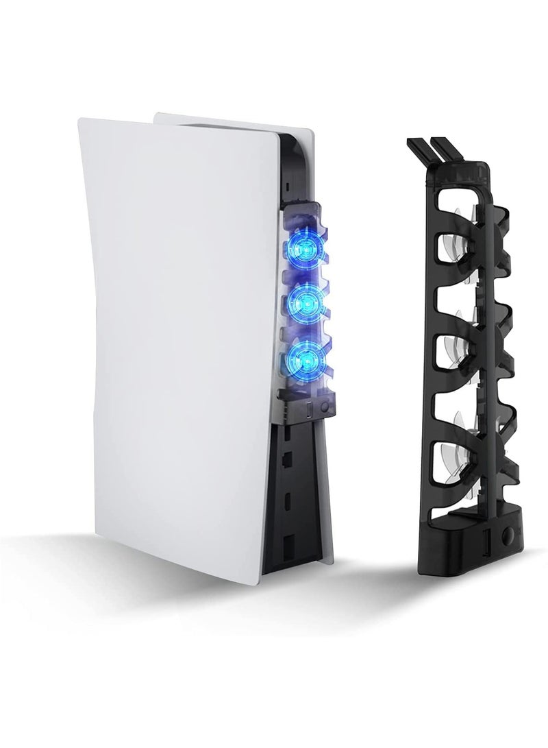 DOBE PS5 Cooling Fan External USB Cooler with LED Light PS5 Console Cooling Fan with Extra USB Port for Sony Playstation 5 Digital Edition/Ultra HD Console - Image 1