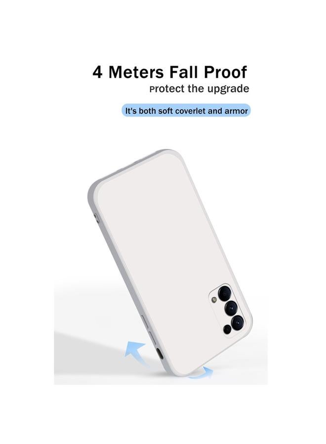 اس-توب جراب لهاتف OPPO Reno5 Pro بلون سادة من السيليكون السائل المقلد مع حافة مستقيمة وغطاء حماية كامل مقاوم للسقوط - Image 5