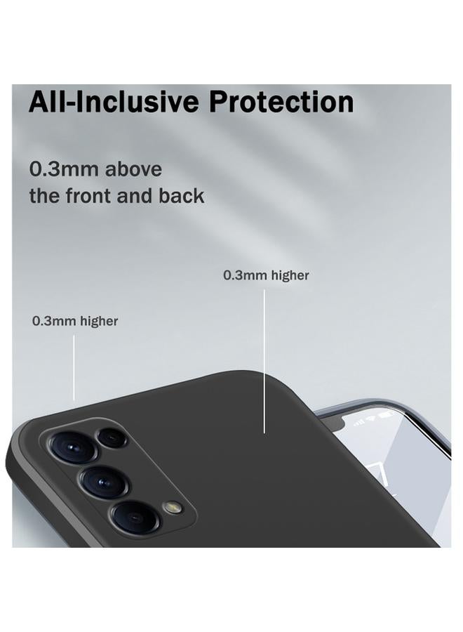 اس-توب جراب لهاتف OPPO Reno5 Pro بلون سادة من السيليكون السائل المقلد مع حافة مستقيمة وغطاء حماية كامل مقاوم للسقوط - Image 4