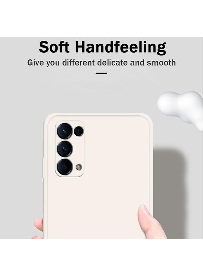 اس-توب جراب لهاتف OPPO Reno5 Pro بلون سادة من السيليكون السائل المقلد مع حافة مستقيمة وغطاء حماية كامل مقاوم للسقوط - Image 3