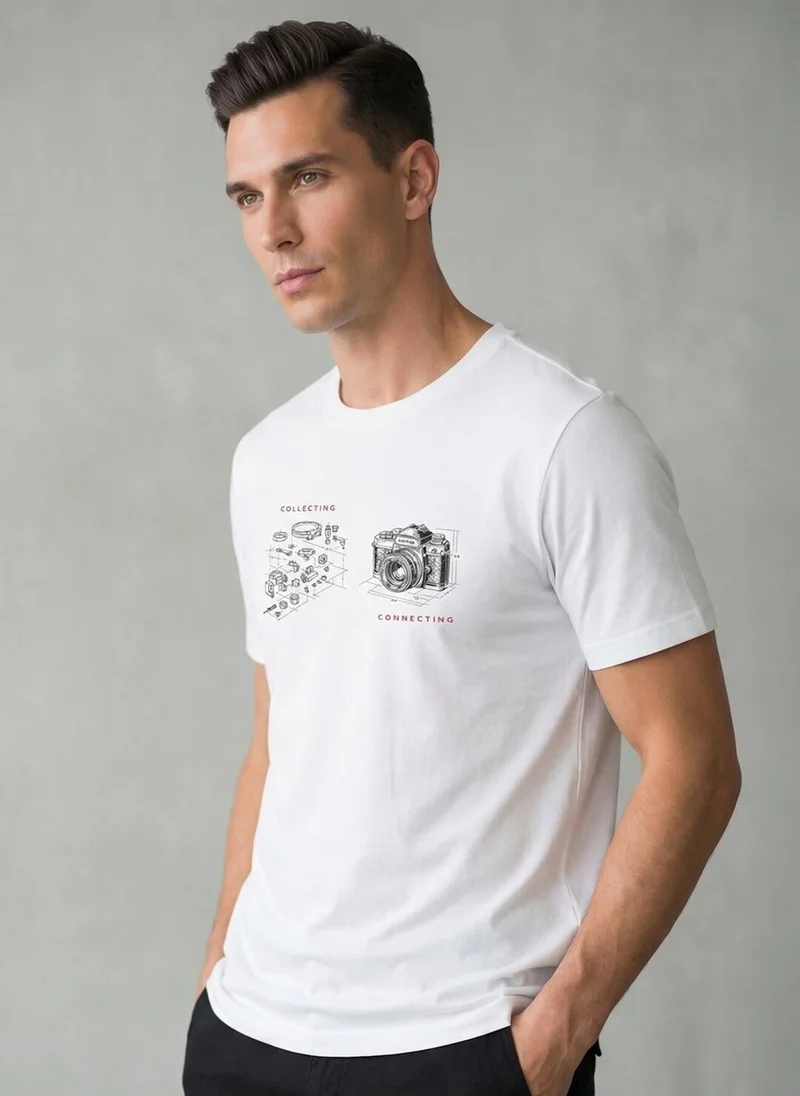 Nobero Regular Fit Printed T-shirt for Men