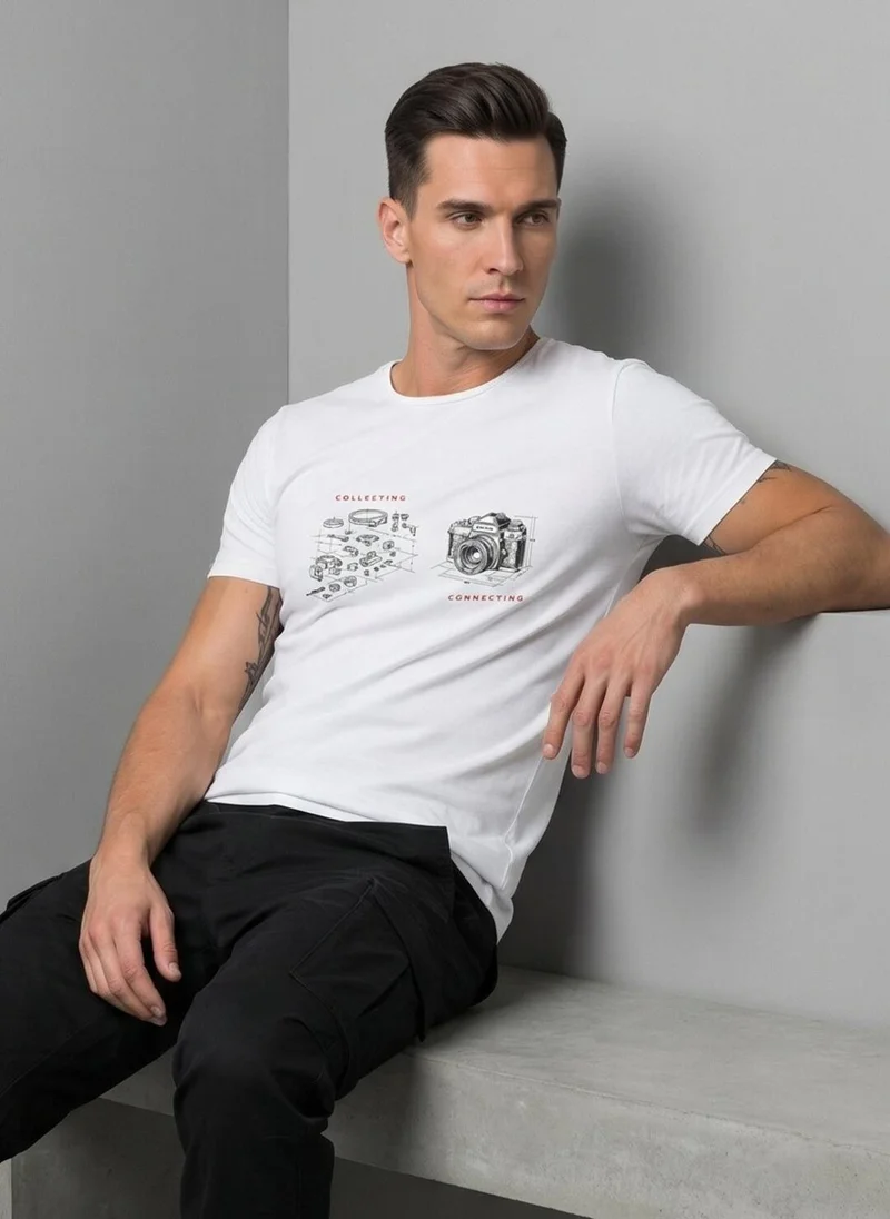 نوبيرو Nobero Regular Fit Printed T-shirt for Men