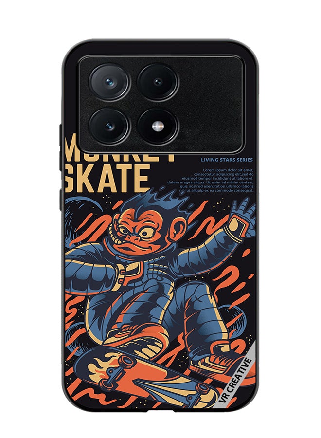 VR CREATIVE Protective Case Cover For Xiaomi Poco X6 Pro Skate Monkey Design Multicolour - Image 1