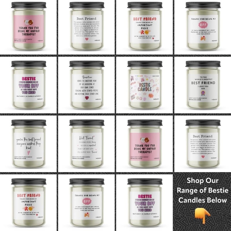Makester Bestie Jokes Candle - Luxury Scented Soy Wax - Gift for Best Friend - Makester - Image 3