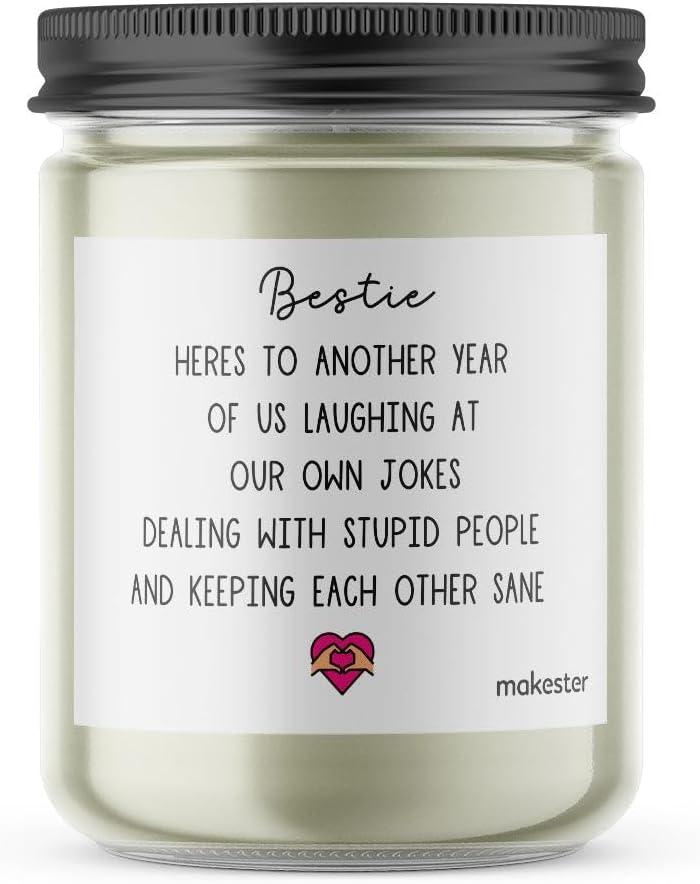 Makester Bestie Jokes Candle - Luxury Scented Soy Wax - Gift for Best Friend - Makester - Image 2