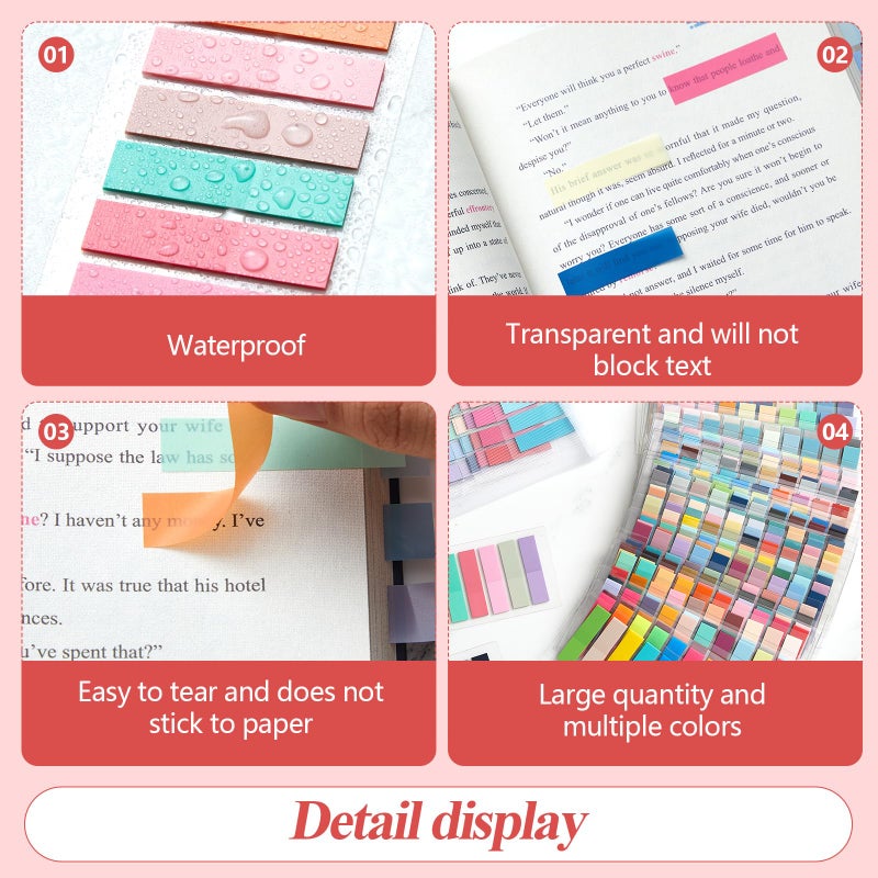 ReliThick 16000Pcs Annotation tabs Sticky Tabs for Books Transparent Sticky Notes 80 Color Writable Page Markers Book Flags Strip for Annotating Reading Supplies Bookish Gift - Image 4