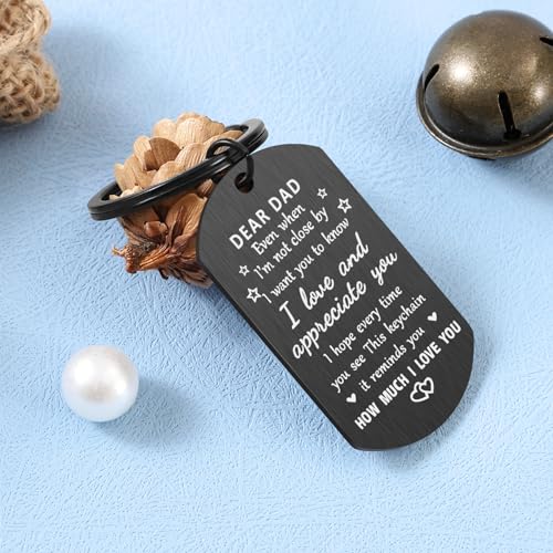 Keniot Father’s Day Gifts, Dad Birthday Gifts from Daughter Son, Double Side Remember I Love You Dad Keychain for Christmas Valentine's Day - Image 4