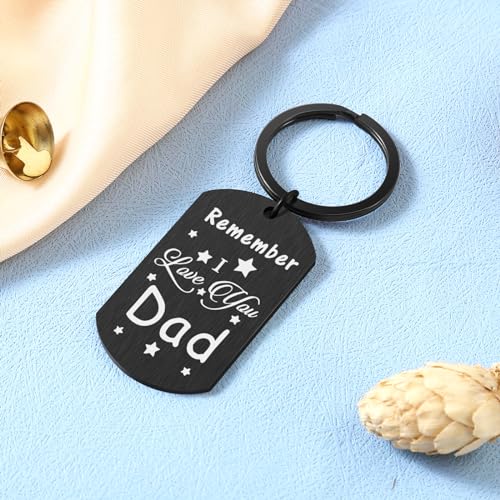 Keniot Father’s Day Gifts, Dad Birthday Gifts from Daughter Son, Double Side Remember I Love You Dad Keychain for Christmas Valentine's Day - Image 3