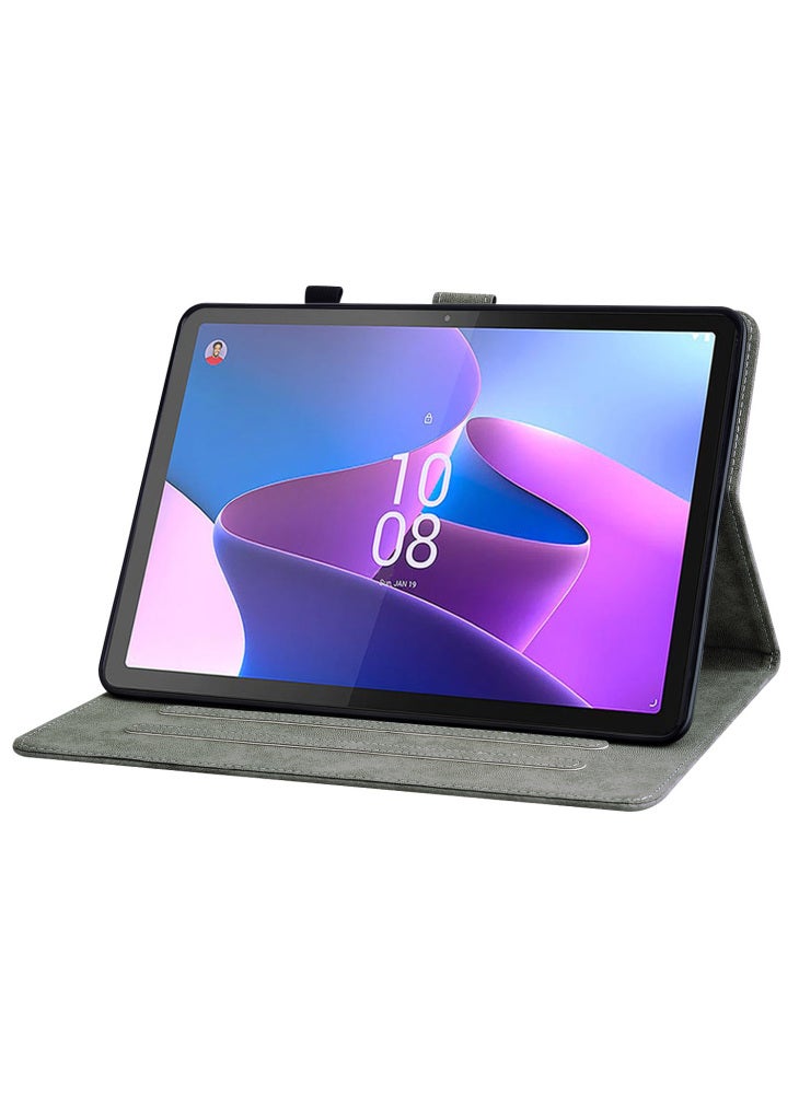 جراب جلدي من البولي يوريثان بتصميم نمر لطيف وغطاء واقٍ ذكي لجهاز Lenovo Tab P11 Gen 2 اللوحي - أزرق داكن - Image 3