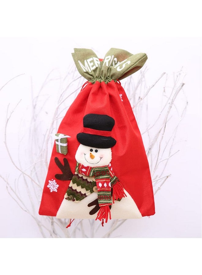 NaSeny 3D Fabric Christmas Gift Bags,22×13.8 Inch Drawstring Christmas Gift Bags Reusable Santa Sack Extra Large Christmas Tree Decorations Christmas Party Supplies (3Pcs) - Image 4