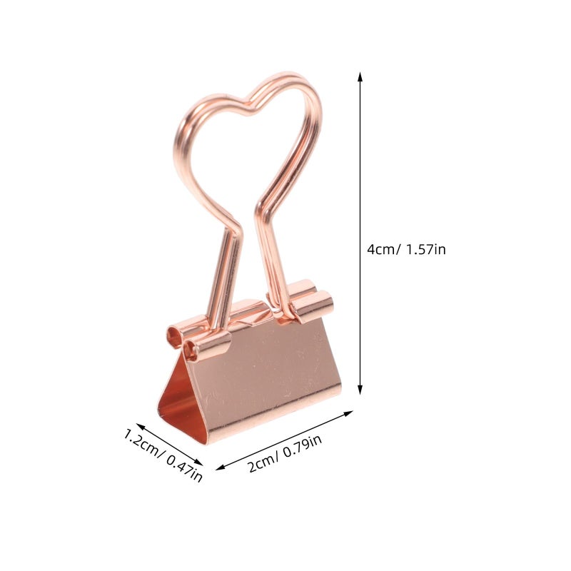 Rose Gold Mini Binder Clips 12 Pack Small Large Sizes for Office Paper Organizing - Image 3
