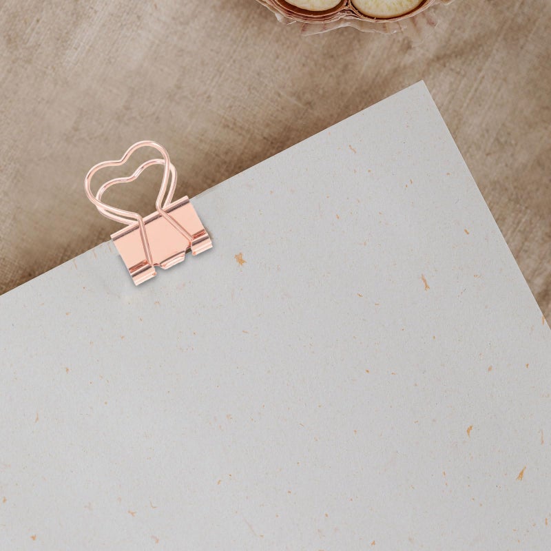 Rose Gold Mini Binder Clips 12 Pack Small Large Sizes for Office Paper Organizing - Image 4