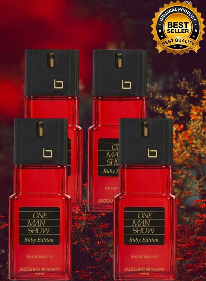 جاك بوغارت 4 قطع عطر وان مان شو روبي أديشين 100مل - Image 1