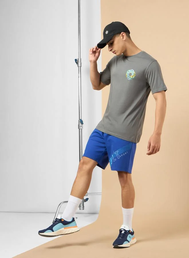 Cult Men Grey Graphic Print Short Sleeve T-Shirt