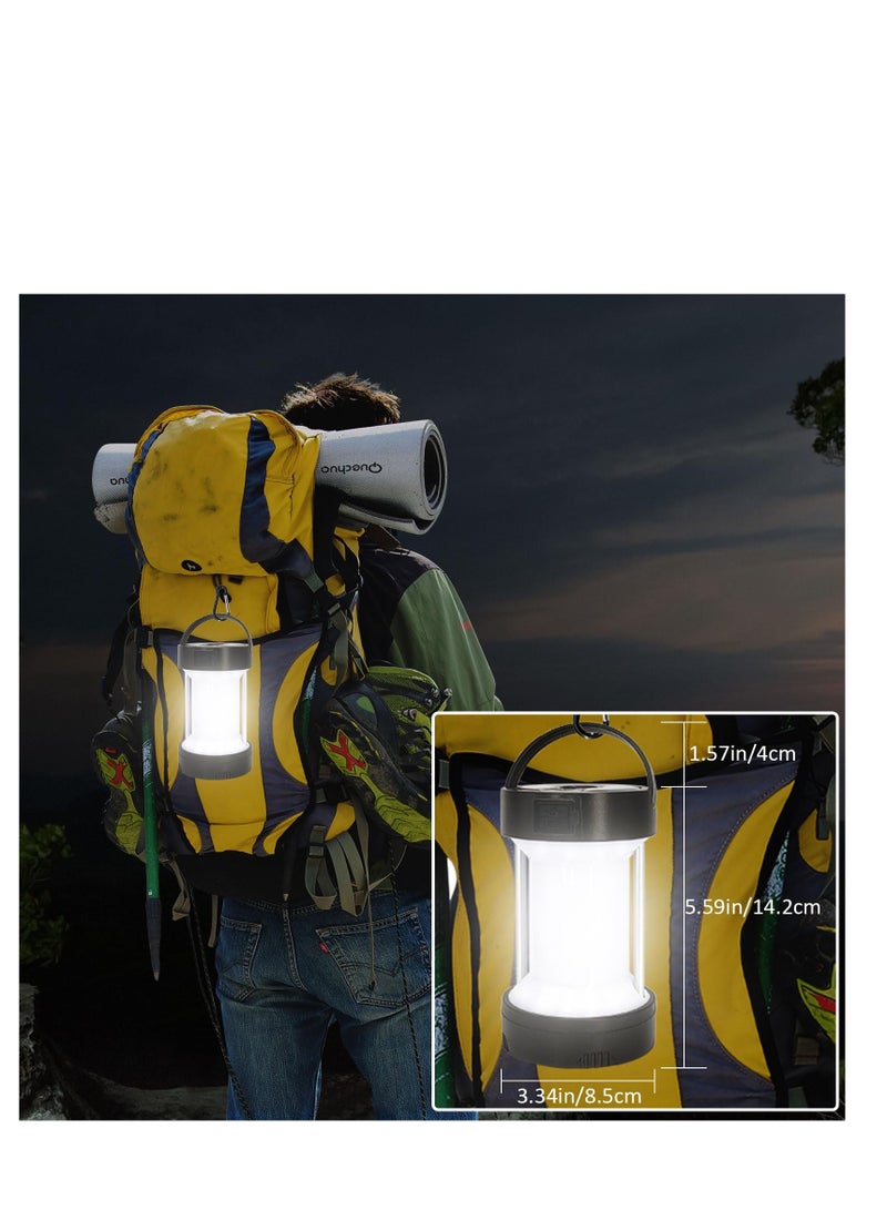 Solar LED Camping Lantern, IPX4 Waterproof Flashlight Emergency Light USB Rechargeable Tent Light Can Charge for Phone with Magnetic Base and Foldable Hook for Hurricane Power Outage Outdoor  - Image 2