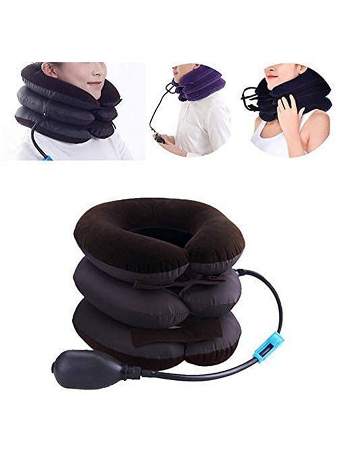 svk dream 3 Layer Cervical Neck Air Traction Device And Collar Brace, Inflatable & Adjustable Neck Stretcher Support, Neck Brace Pillow For Chronic Neck Pain Relief For Men & Women  - Image 3