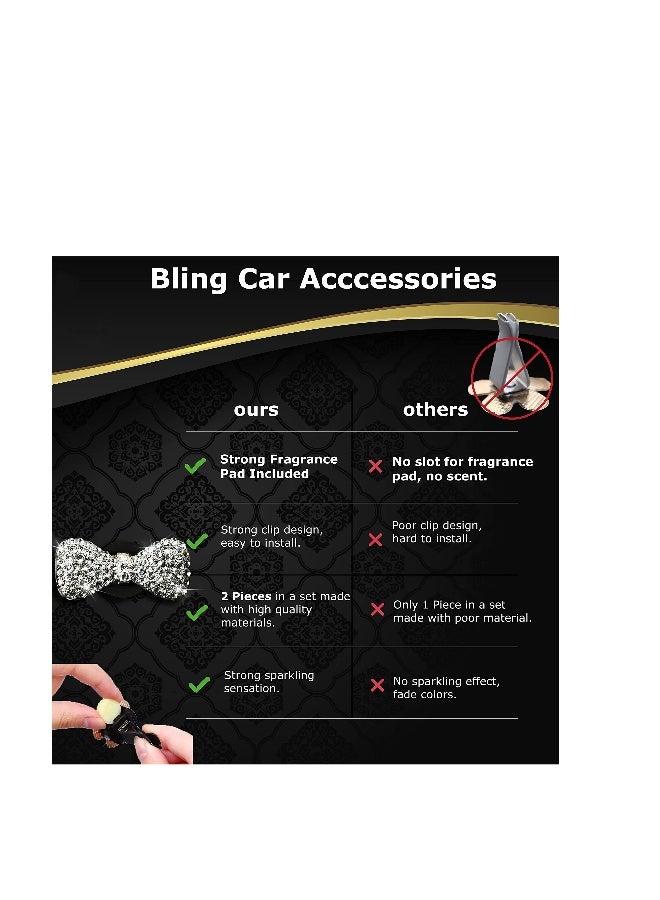 Car Air Vent Clip Charms, Car Accessories For Women, Rhinestone Car Accessories - Image 3