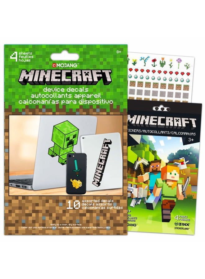 MINECRAFT Laptop Stickers Ultimate Set - Bundle Includes 10 Premium Minecraft Decals for Room Decor, Car, MacBook, Phone and 300 Minecraft Stickers - Image 2