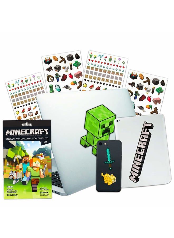 MINECRAFT Laptop Stickers Ultimate Set - Bundle Includes 10 Premium Minecraft Decals for Room Decor, Car, MacBook, Phone and 300 Minecraft Stickers - Image 1