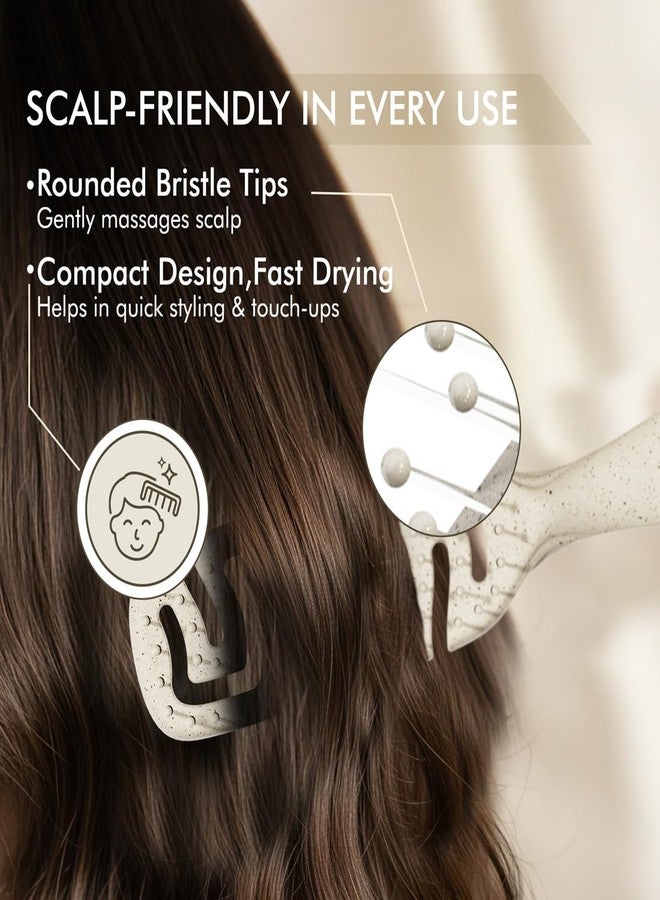 IKONIC Me Small Vent Hair Brush IKM-2121 Eco-Conscious, Travel-Friendly Design, Anti-Static Ionic Bristles, Smooth Detangling, Quick-Dry Vent Technology, for All Hair Types, Wet & Dry Use - Sand Beige - Image 5