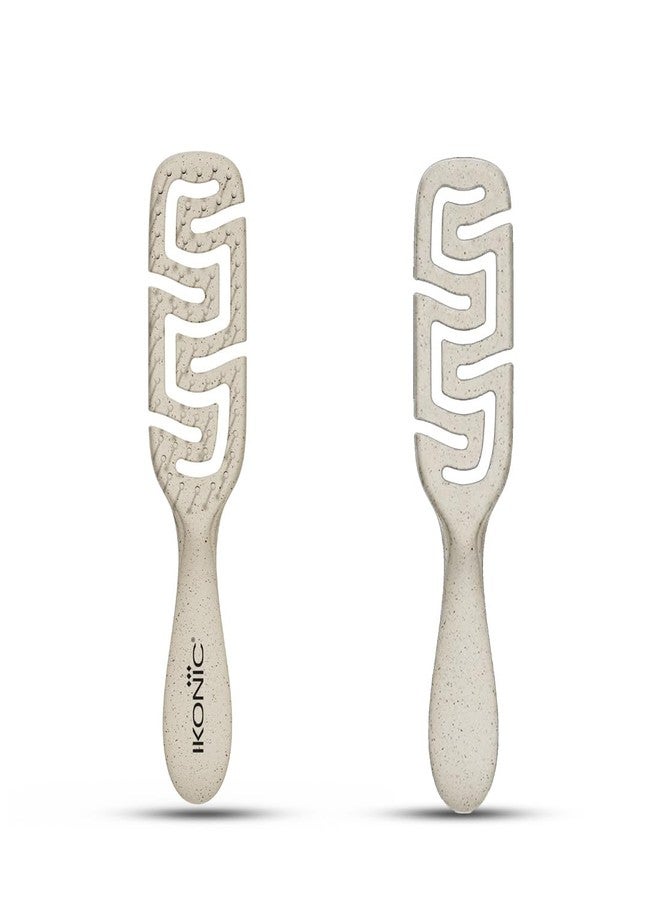 IKONIC Me Small Vent Hair Brush IKM-2121 Eco-Conscious, Travel-Friendly Design, Anti-Static Ionic Bristles, Smooth Detangling, Quick-Dry Vent Technology, for All Hair Types, Wet & Dry Use - Sand Beige - Image 2