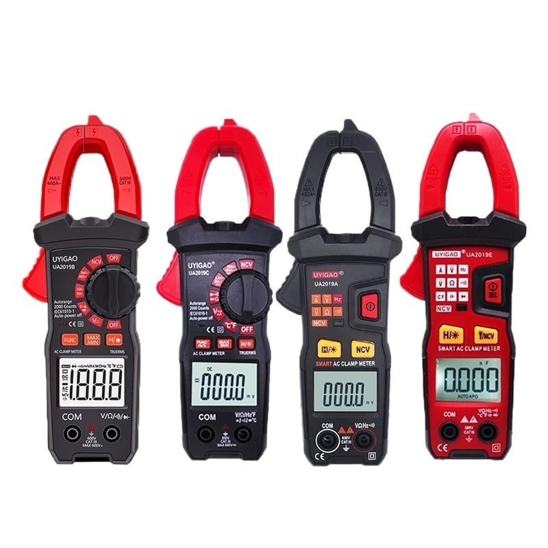 Digital Clamp Meter UA2019A UA2019B UA2019C UA2019E 600V DC AC Voltage Current Resistance Auto Range True Tester(UA2019A) - Image 1