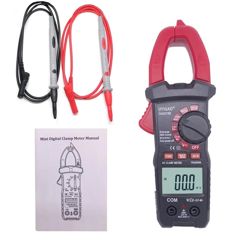 Digital Clamp Meter UA2019A UA2019B UA2019C UA2019E 600V DC AC Voltage Current Resistance Auto Range True Tester(UA2019A) - Image 5