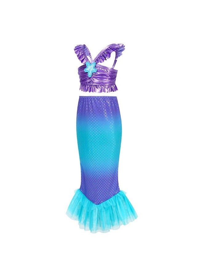 Children's Sleeveless Princess Dress - The Enchanting Mermaid-style Long Dress - Image 2