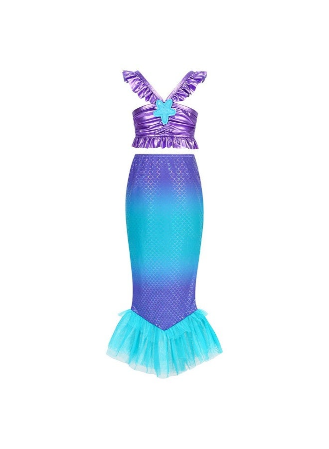 Children's Sleeveless Princess Dress - The Enchanting Mermaid-style Long Dress - Image 1