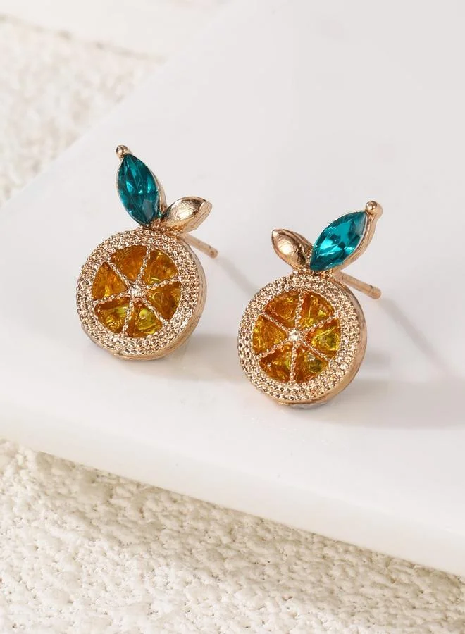 تايك تو أقراط مزينة بتصميم ليمون